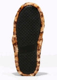 Girls' Stevies #CHECK Brown Large 4-5 Cross Band Plush Leopard Print Slipper