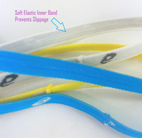 <p>asics Team Aerobic Headband 3-Pack Blue Yellow &amp; White Comfort Fit - One Size</p>