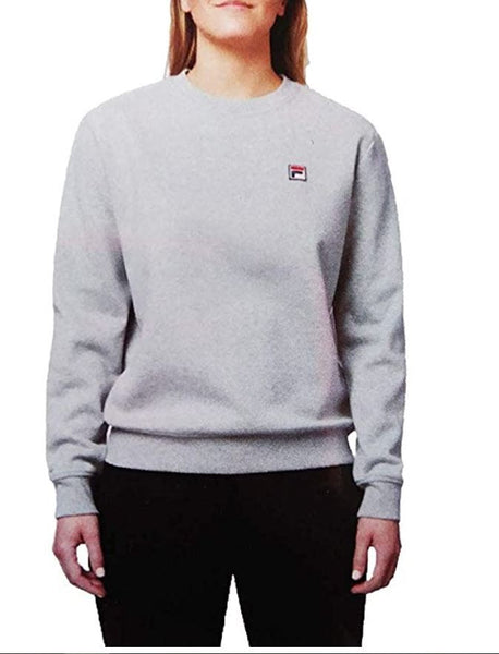 Fila Women's Michele Pullover Crewneck Sweatshirt (Grey, Small)