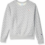 Champion LIFE Women's GREY Heather Large Printed Reverse Weave Crew