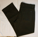 Calvin Klein Men's Stretch Flexible Waistband Textured Pants Olive Green 36X30L