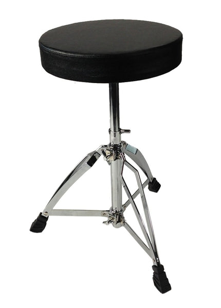 Drum Throne Chrome Double Braced Adjustable Round Swivel Seat Stool
