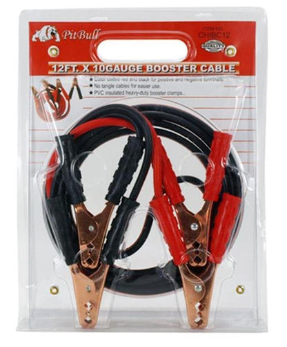 12' Foot Jumper Booster Cable 10-Gauge No Tangle Battery Booster