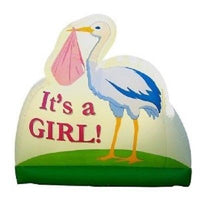 BebeSounds "It's a GIRL" Inflatable Birth Announcement Indoor / Outdoor Party