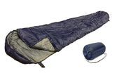 SLEEPING BAG MUMMY Type 8' Foot 10+ Degrees F NAVY BLUE - Carrying Bag