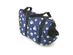 Pet Travel Carrier Shoulder Bag Tote Purse Pouch Cat Dog Soft Plush - Paw Print