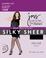Just My Size by Hanes Women's Plus Size 1X/2X Run Resistant Control Panty Hose