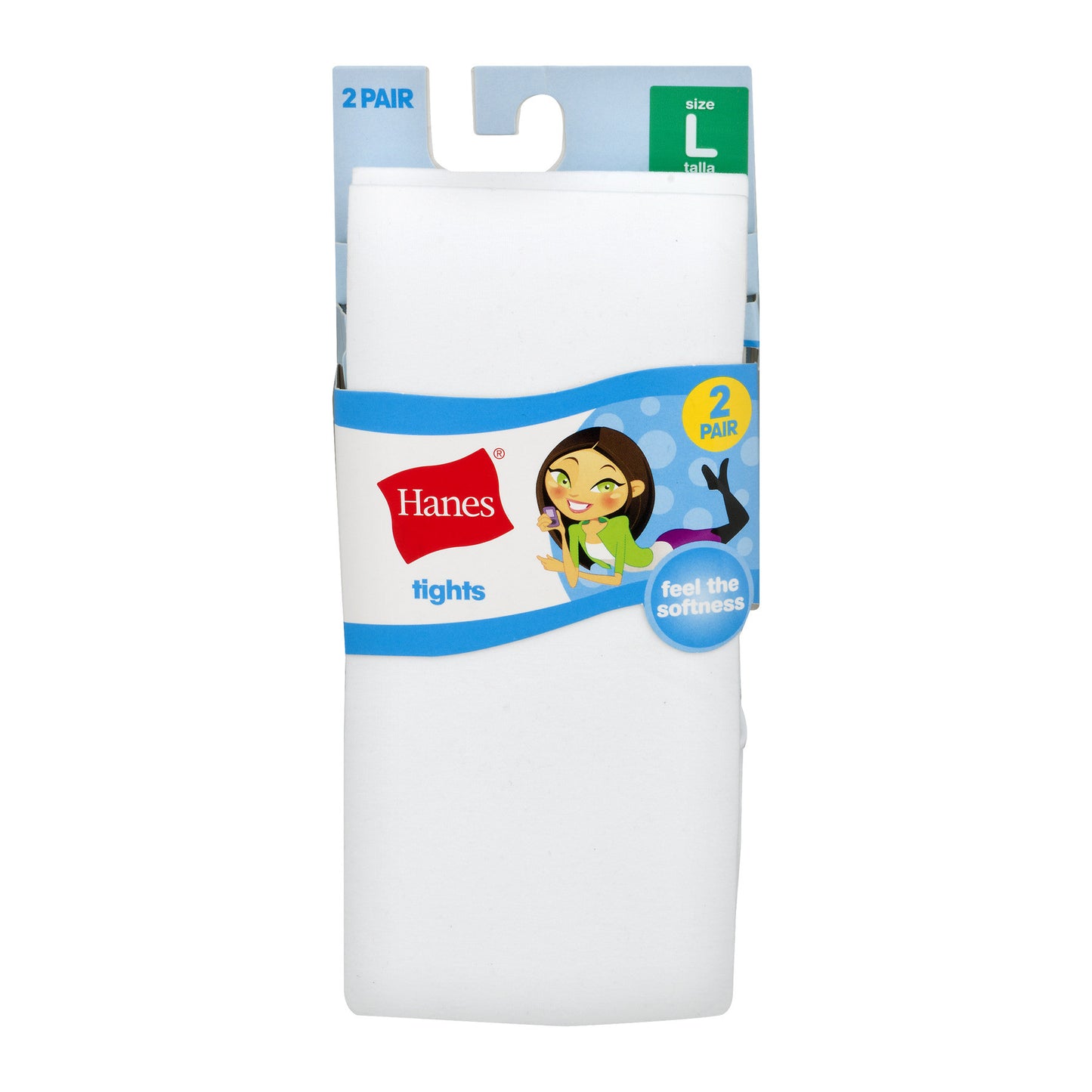 Hanes Girls Tights, 2 Pairs Stockings White Small (Little Girls & Big Girls)