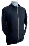 Men's Cadet Collar Full Zip Sweatshirt Jacket by GILDAN Platinum Black Large
