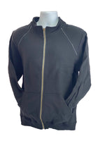 GILDAN Platinum Men's Cadet Collar Cotton Full Zip Sweatshirt BLACK Medium
