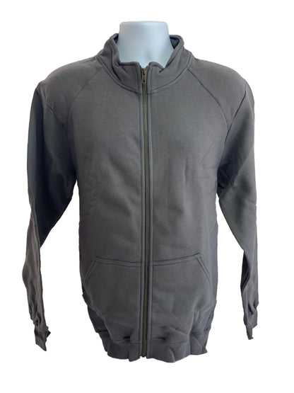 GILDAN Platinum Men's Cadet Collar Cotton Full Zip Sweatshirt Charcoal Grey Small