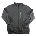 Men's Cadet Collar Full Zip Sweatshirt Jacket by GILDAN Platinum Gray X-Large