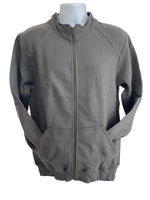 Men's Cadet Collar Full Zip Sweatshirt Jacket by GILDAN Platinum Gray X-Large