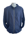 GILDAN Platinum Men's Cadet Collar Cotton Full Zip Sweatshirt Navy Blue Large