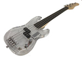 Kids Clear Acrylic Body Mini Electric Bass Guitar with LED Lights in Body and Fretboard