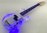 Kids Clear Acrylic Body Mini Electric Bass Guitar with LED Lights in Body and Fretboard