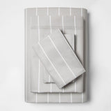 Project 62 + Nate Berkus Queen Sheet Set 100% Cotton 300 TC Gray Stripe