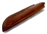 Damascus Steel Skinning Knife Handmade Leather Sheath Rosewood Handle w/ Steel