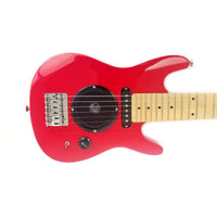 Kids 30 Inch Electric Guitar Combo, Built-in Amp, Solid Wood Body, Color: Red