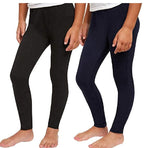 Splendid Studio Girls 2-Pack Solid Tapered Stretch Knit Leggings Black/Navy 10