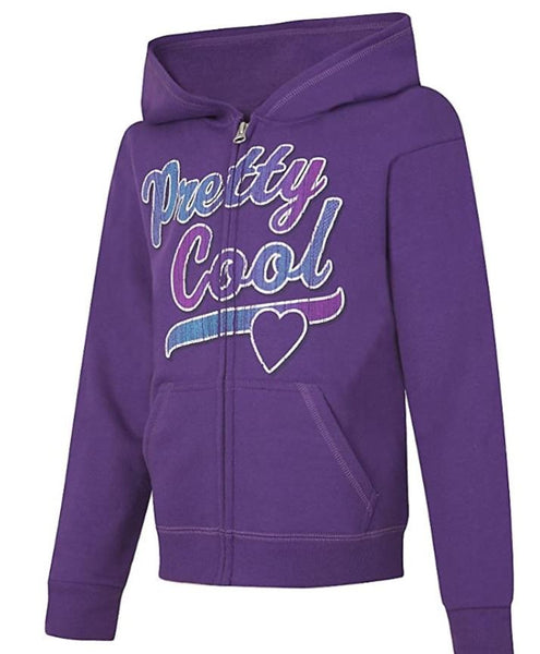 Hanes Girls Comfort Soft EcoSmart Purple Thora Full-Zip Hoodie Sweatshirt XS