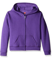 Hanes Big Girls ComfortSoft Ecosmart Purple XL Full Zip Fleece Hoodie