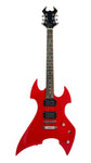 Full Size Right Handed Heavy Metal Style Electric 6 String Guitar, Solid Wood Body, Bolt on Neck Deep Red