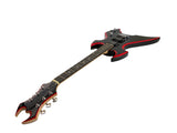 Full Size Right Handed Heavy Metal Style Electric 6 String Guitar, Solid Wood Body and Bolt on Neck, Cable and Allen Wrench, Color: Black with Red