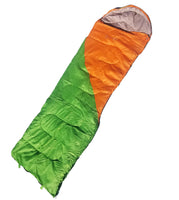 Attached or Individual Mummy Sleeping Bag, Backpacking Sleeping Bags for Adults and Kids Suitable for Camping, for Hiking Traveling, and Outdoors +10 deg F. rated; Free Compression Sack, Same Color: Both are Green/Orange