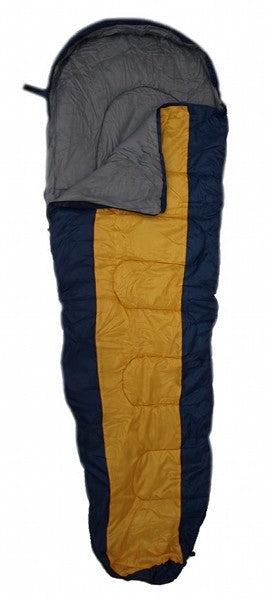 SLEEPING BAG MUMMY Type 8' Foot BLUE ORANGE 20+ Degrees F with Carrying Bag