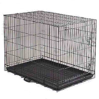 DOG CRATE 24x17x20" Medium Pet Kennel Cage Folding Portable Travel Metal
