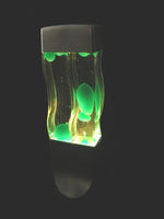 LAVA LAMP - TWIN Column GREEN GLOW MOTION GLITTER PARTY MOOD NIGHT LIGHT- NEW