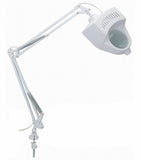 EDM - Clamp on Swing Arm Lighted Magnifying Lamp for Hobby, or Work Desk, White