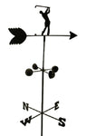 Weather Vane Golfer Golf 6 Feet Tall Black Garden Mount Yard Decor