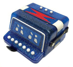 Childrens 7 KEY Button ACCORDION BLUE Kids Accordian Organ Concertina