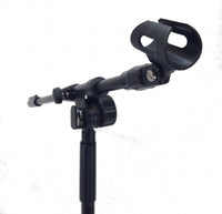 SINGLE BOOM ARM MICROPHONE STAND ADJUSTABLE to 7' Mike Clip Musical Stage Tripod