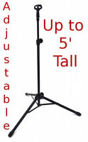 STRAIGHT MICROPHONE STAND 5' Foot ADJUSTABLE SINGLE MIKE CLIP TRIPOD STAGE - NEW