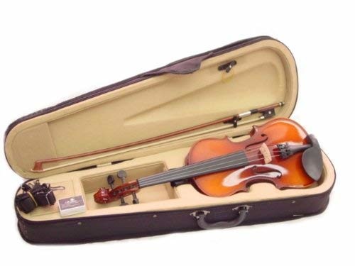 VIOLIN 1/2 Scale HALF Size NATURAL WOOD FIDDLE Travel Case Rosin Bow NEW SET