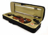 VIOLIN 1/4 Scale QUARTER Size NATURAL WOOD FIDDLE Travel Case Rosin Bow NEW SET