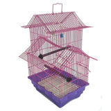 Pink 18-inch Medium Parakeet Wire Bird Cage for Budgie Parakeets Finches Canaries Lovebirds Small Quaker Parrots Cockatiels Green Cheek Conure perfect Bird Travel Cage and Hanging Bird House