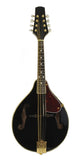 8-String MANDOLIN A-Style BLACK Acoustic SANDALWOOD, SPRUCE Gold Hardware