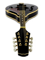 8-String MANDOLIN A-Style BLACK Acoustic SANDALWOOD, SPRUCE Gold Hardware