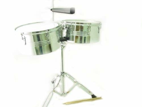 TIMBALE DRUM SET 13" + 14" + COWBELL + STAND Drums NEW