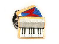 ACCORDION ORANGE 17 KEYS BUTTONS + 8 BASS PADS KEY C ORGAN PIANO Concertina