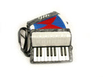 ACCORDION SILVER 17 KEYS BUTTONS + 8 BASS PADS KEY C ORGAN PIANO Concertina