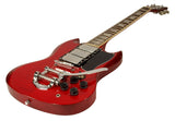 ELECTRIC GUITAR - CHERRY RED MAHOGANY - Triple Pickup AC-DC Style NEW