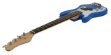 Left Handed Electric Base Guitar, 36 Inch Children's Mini Sized, Color: Blue