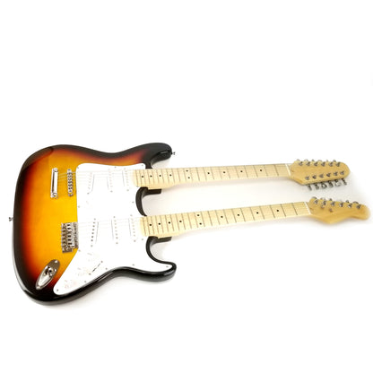 Double Neck Electric Guitar, 12 String & 6 String, Color: Sunburst Tobacco