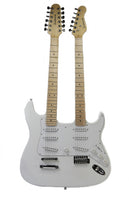 Zenison Double Neck Electric Guitar White 12 String & 6 String