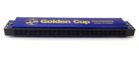 Blue Harmonica 48 Holes Key of C- Mouth Harp - Golden Cup